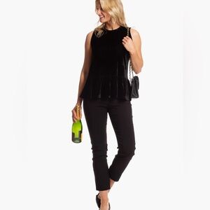 J Crew Black Velvet peplum top